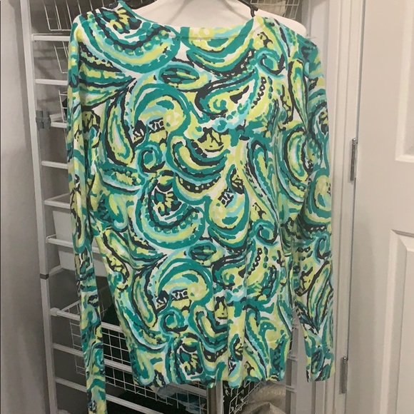 Summer Beautiful Mixed Greens V Neck Button Sweater - Picture 3 of 5